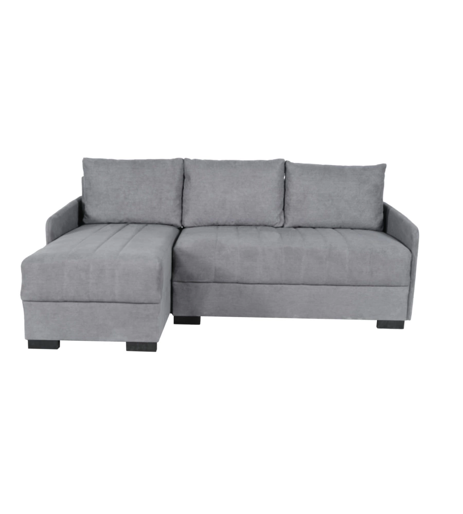 DIVANO CON PENISOLA REVERSIBILE BELLAHOME "GEMINI" GRIGIO, 208X148X91 CM