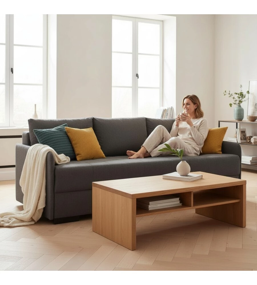 DIVANO 3 POSTI BELLAHOME "GEMINI" GRIGIO, 200X95X91 CM