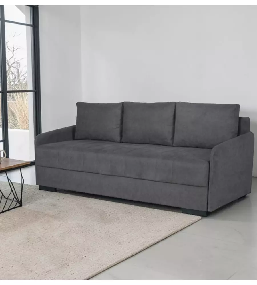 DIVANO 3 POSTI BELLAHOME "GEMINI" GRIGIO, 200X95X91 CM