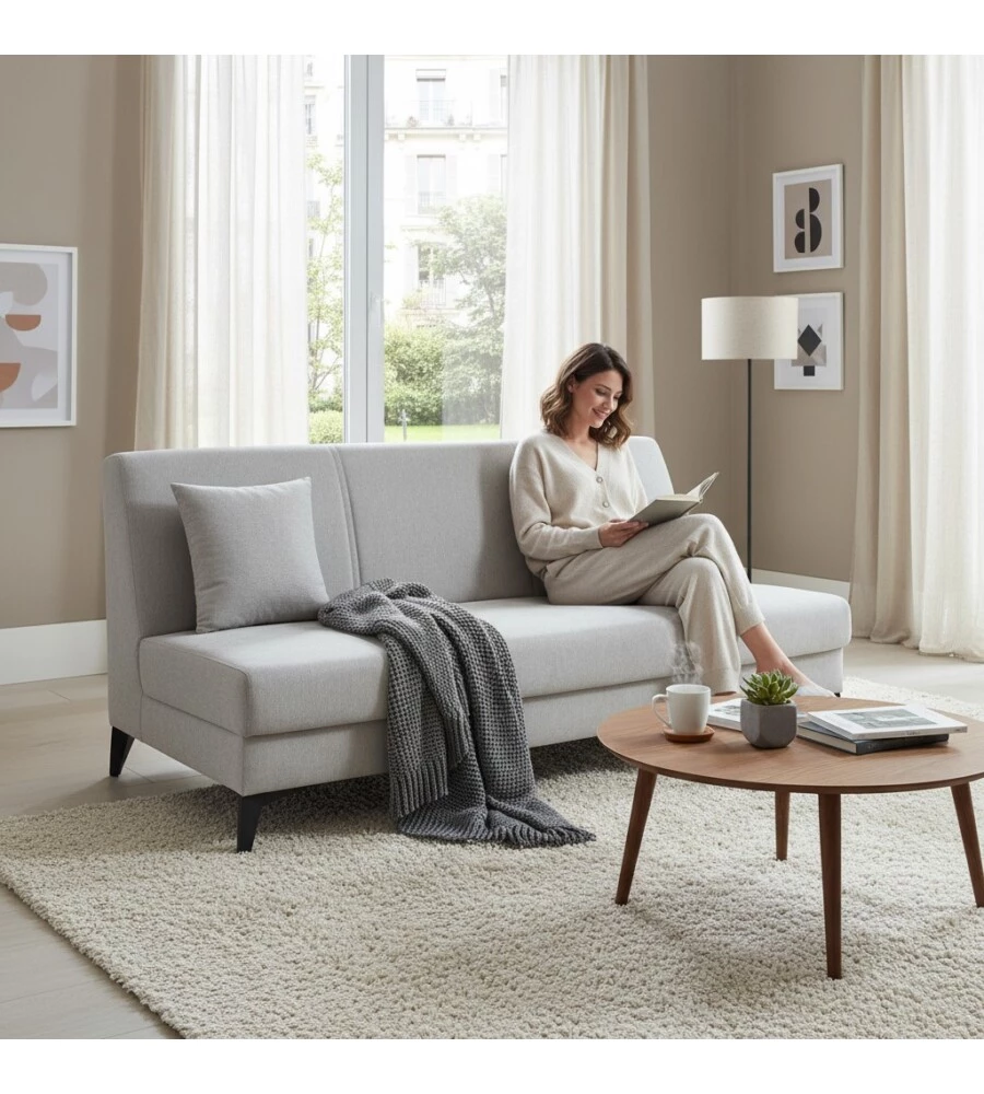 DIVANO 3 POSTI BELLAHOME "ABETE" GRIGIO 185X78X90 CM