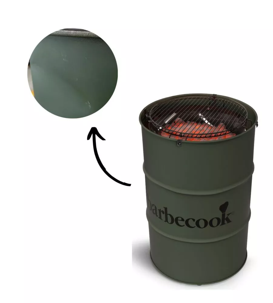 OUTLET - DIFETTI ESTETICI - BARBECUE A CARBONE BARBECOOK "EDSON" COLORE VERDE MILITARE E CON SUPERFICIE DI COTTURA DIAMETRO 47,5 CM
