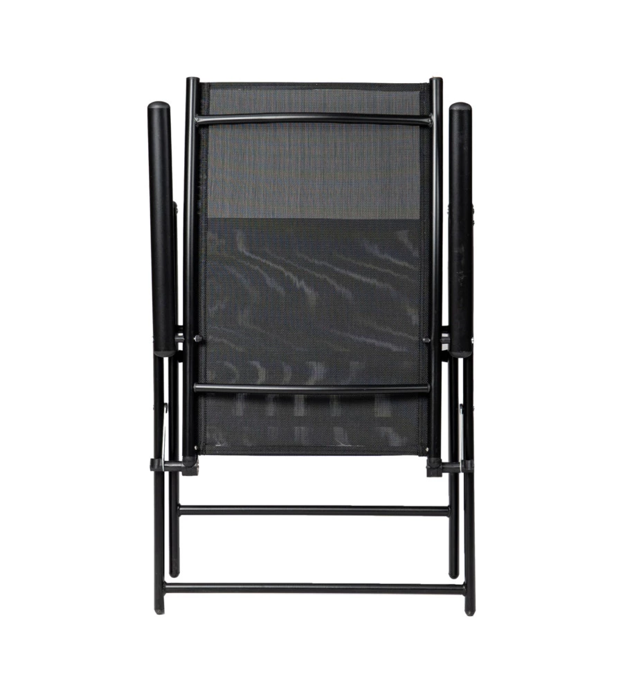 SEDIA DA ESTERNO REGOLABILE CON BRACCIOLI EUROGARDEN IN TEXTILENE NERO 57X98X105 CM