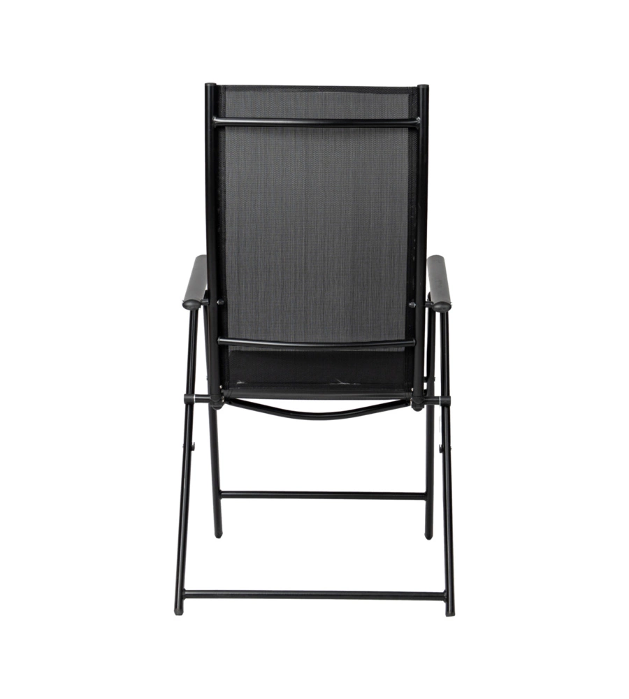 SEDIA DA ESTERNO REGOLABILE CON BRACCIOLI EUROGARDEN IN TEXTILENE NERO 57X98X105 CM