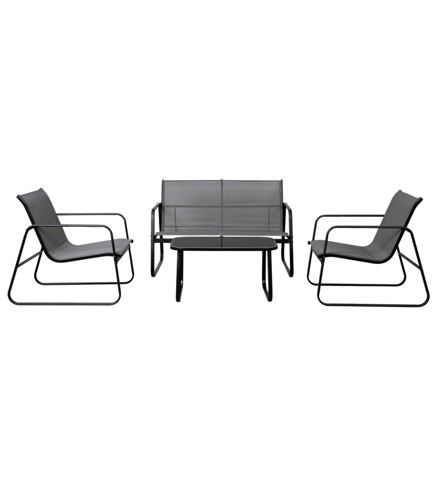 SET DA GIARDINO EUROGARDEN "MAGNOLIA" GRIGIO 4 SEDUTE E TAVOLINO