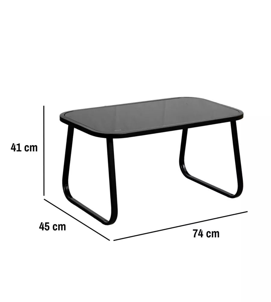 SET DA GIARDINO EUROGARDEN "MAGNOLIA" GRIGIO 4 SEDUTE E TAVOLINO