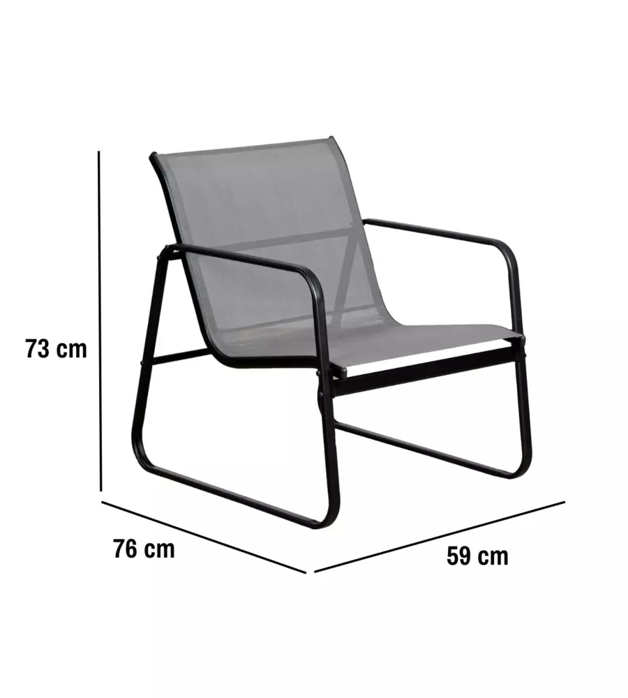 SET DA GIARDINO EUROGARDEN "MAGNOLIA" GRIGIO 4 SEDUTE E TAVOLINO