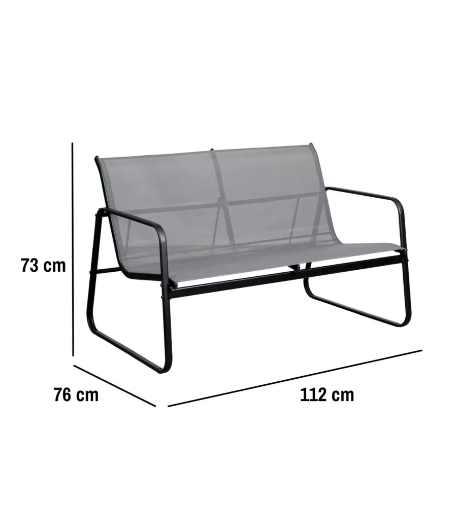 SET DA GIARDINO EUROGARDEN "MAGNOLIA" GRIGIO 4 SEDUTE E TAVOLINO