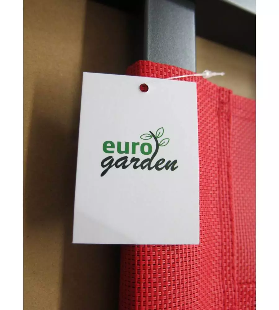 SPIAGGINA PIEGHEVOLE REGOLABILE EUROGARDEN "RELAX" CON CUSCINO IN TEXTILENE ROSSO 100X60X95 CM