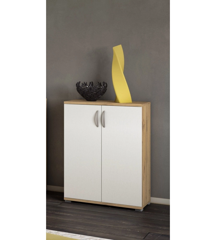 MOBILE MULTIUSO 2 ANTE "LONDRA 01" ROVERE BIANCO, 60X35X83 CM