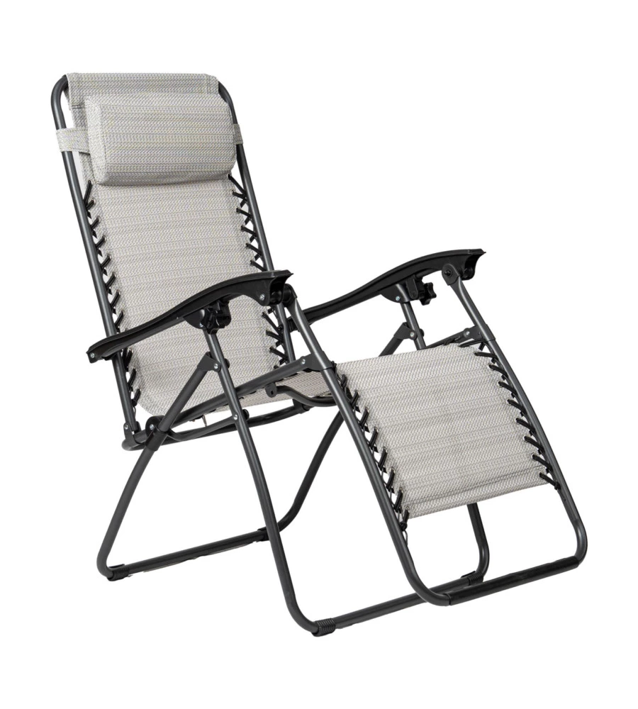 SDRAIO DA ESTERNO PIEGHEVOLE RECLINABILE EUROGARDEN "ZERO GRAVITY" GRIGIO MELANGE 178X65X110 CM
