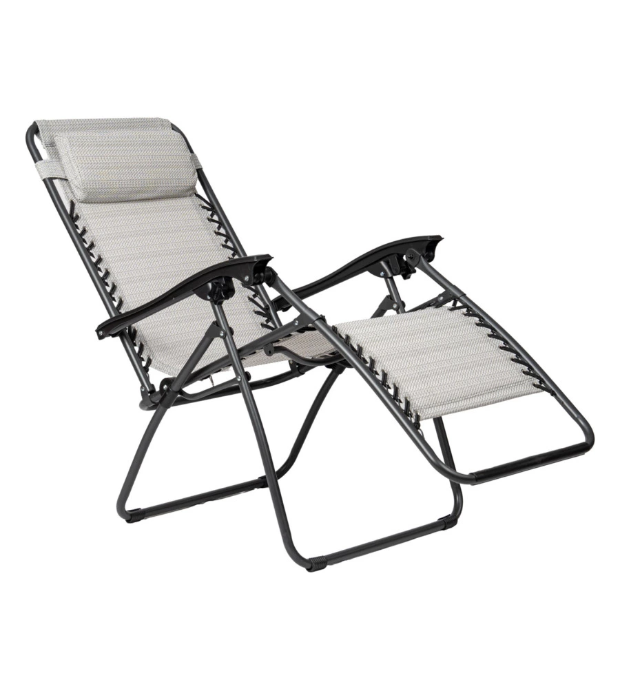 SDRAIO DA ESTERNO PIEGHEVOLE RECLINABILE EUROGARDEN "ZERO GRAVITY" GRIGIO MELANGE 178X65X110 CM