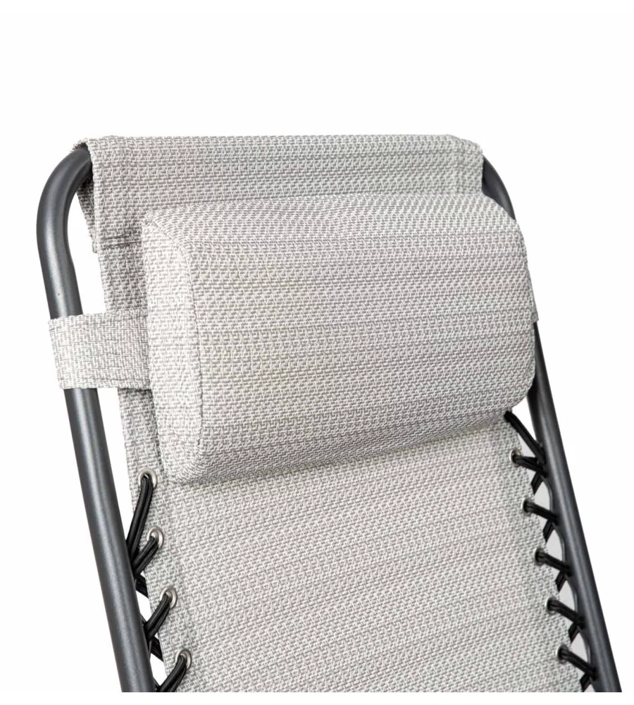 SDRAIO DA ESTERNO PIEGHEVOLE RECLINABILE EUROGARDEN "ZERO GRAVITY" GRIGIO MELANGE 178X65X110 CM