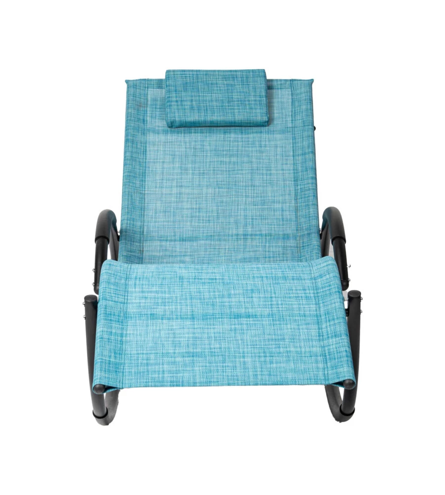 SDRAIO A DONDOLO DA ESTERNO EUROGARDEN "RELAXING" AZZURRO MELANGE 64X160X81 CM