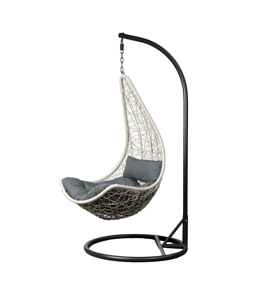 POLTRONA SOSPESA DA ESTERNO EUROGARDEN "MEZZALUNA" GRIGIO 95X125 CM