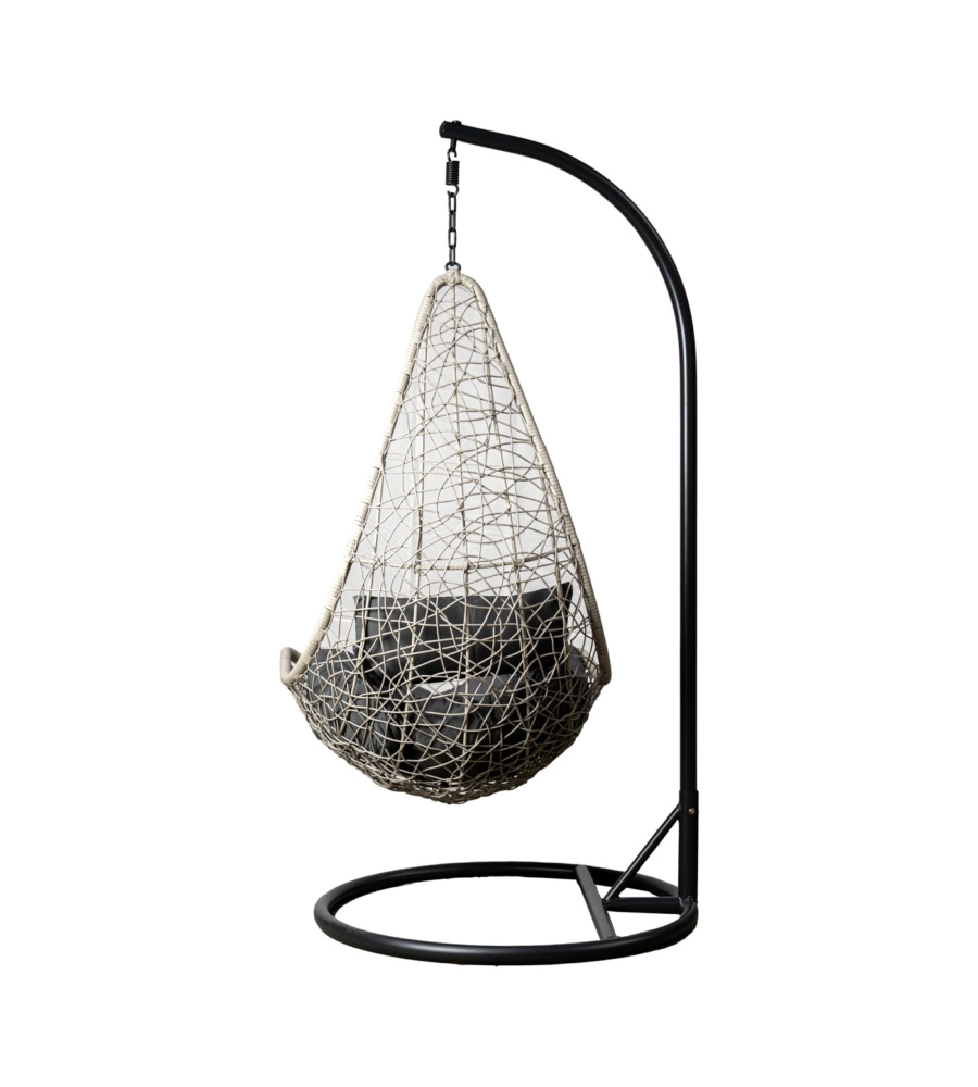 POLTRONA SOSPESA DA ESTERNO EUROGARDEN "MEZZALUNA" GRIGIO 95X125 CM
