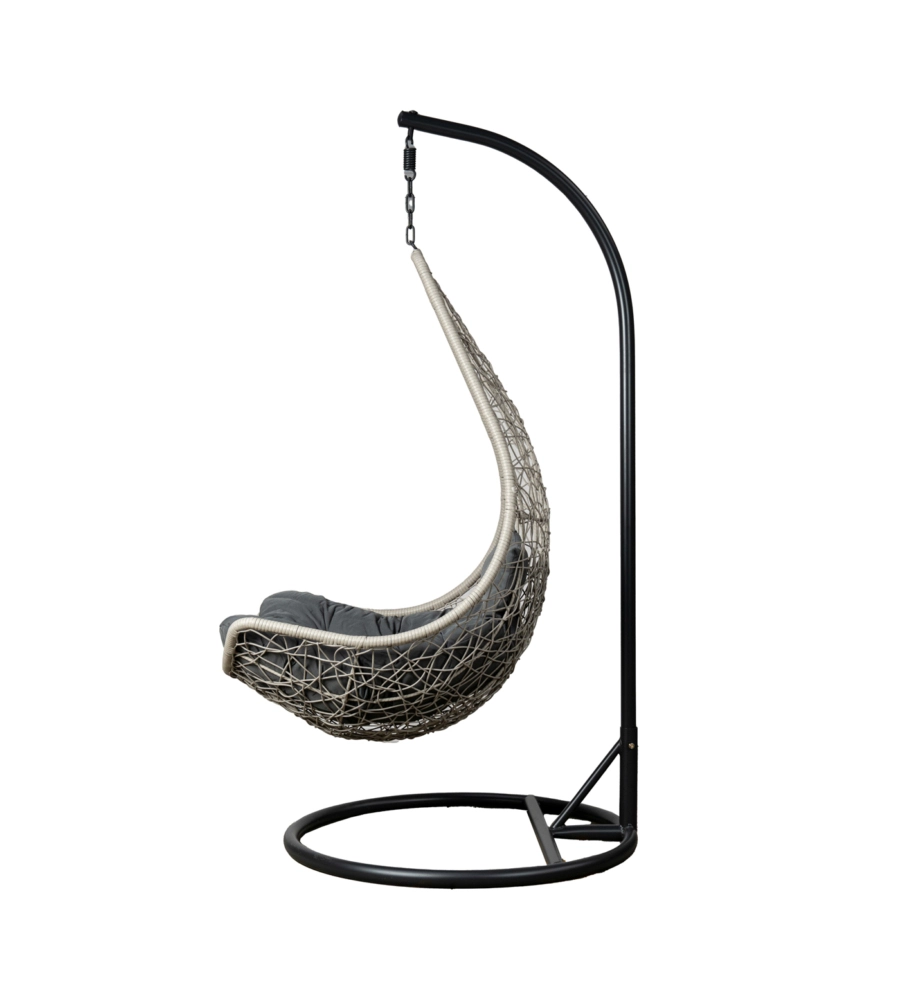 POLTRONA SOSPESA DA ESTERNO EUROGARDEN "MEZZALUNA" GRIGIO 95X125 CM