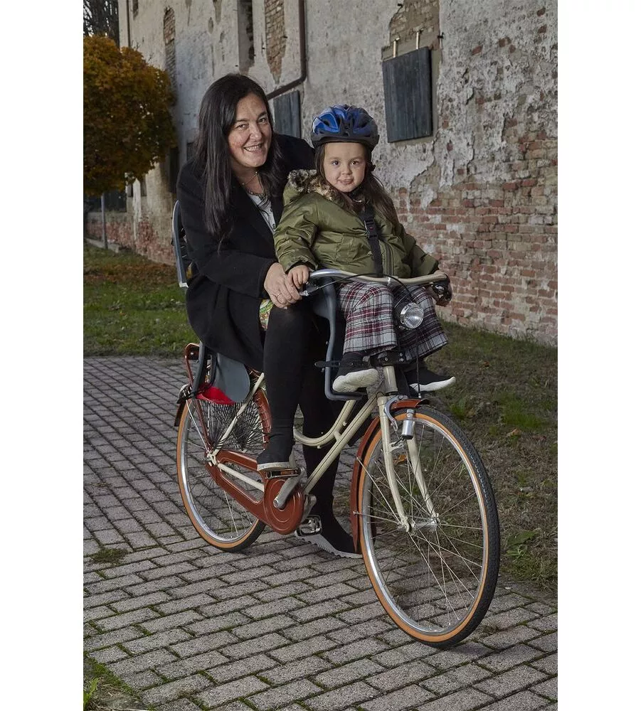 SEGGIOLINO ANTERIORE UNIVERSALE PER BICICLETTA ON BIKE "KIKI", PORTATA MASSIMA 15 KG