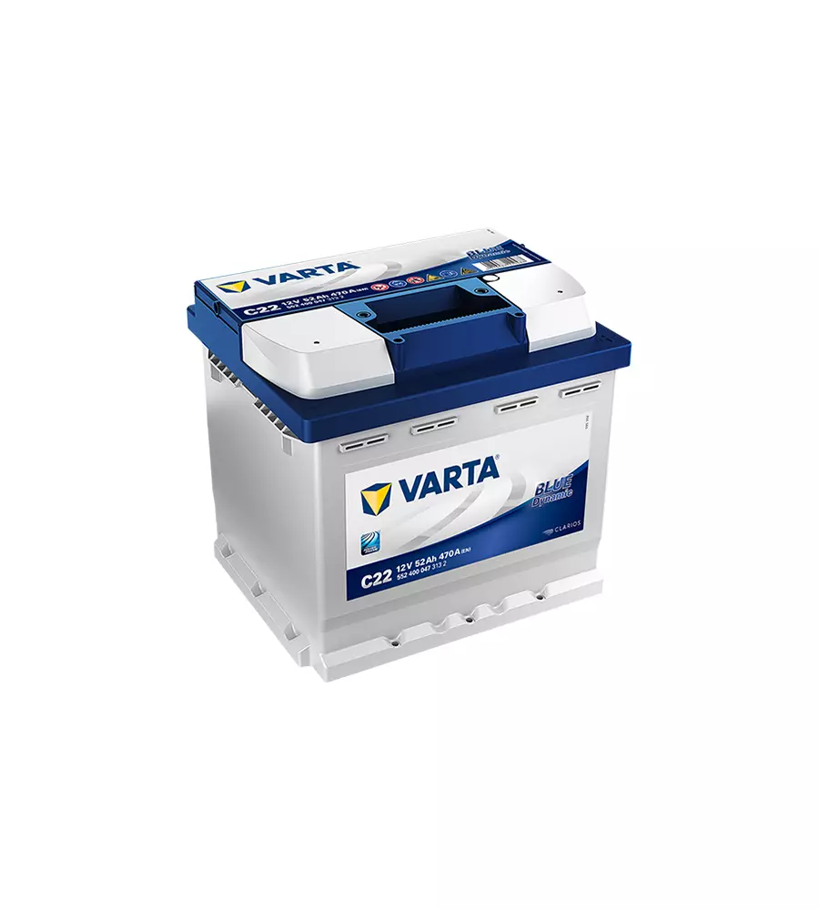 BATTERIA DI AVVIAMENTO AUTO VARTA "C22" 52AH 470A