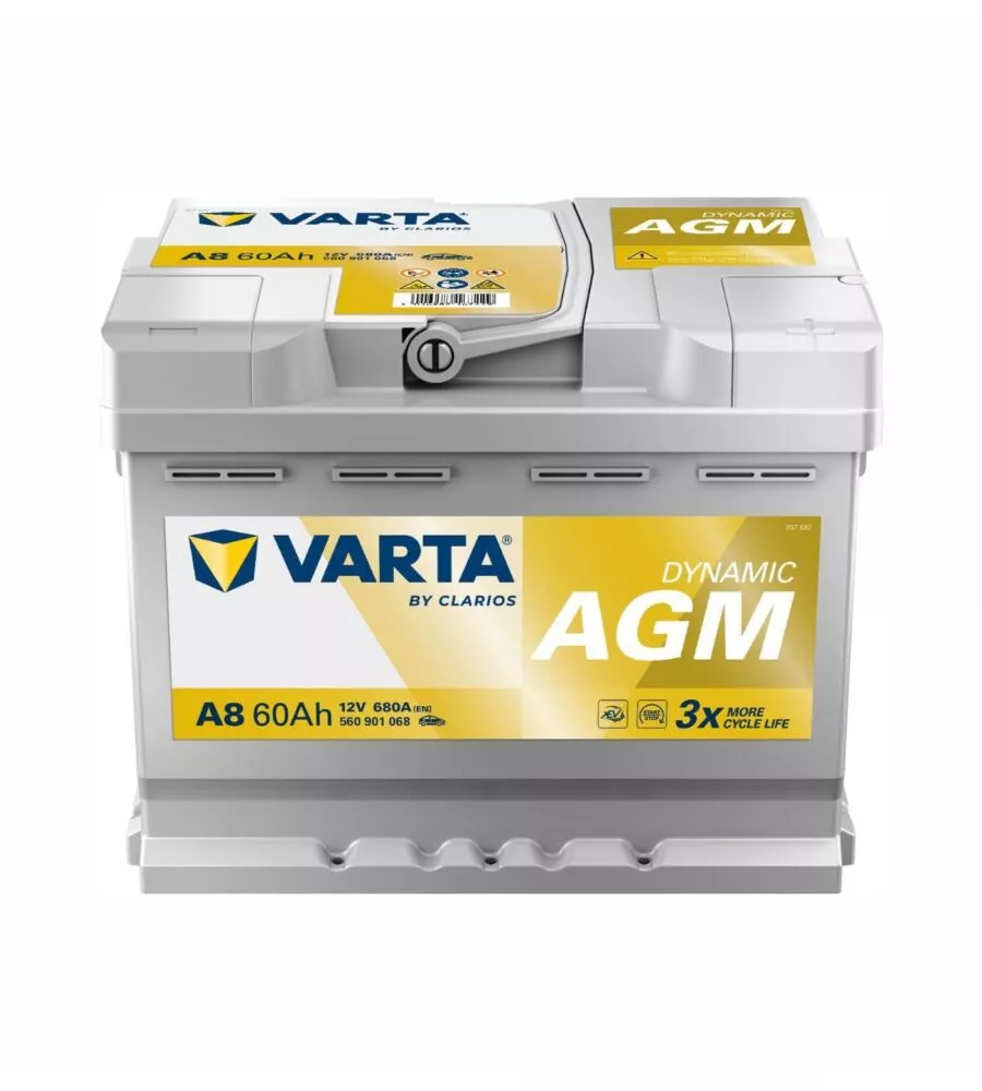 BATTERIA DI AVVIAMENTO AUTO VARTA "A8" 12V 60AH