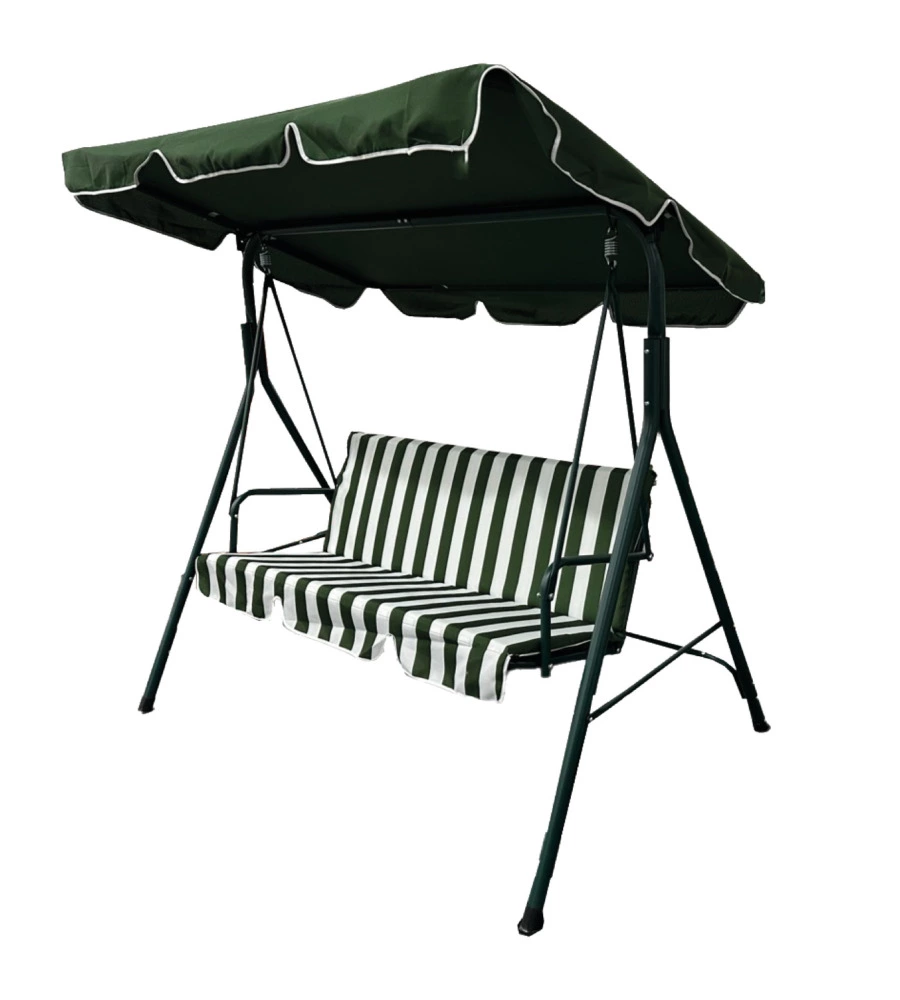 DONDOLO DA GIARDINO 3 POSTI EUROGARDEN "STRIPES" FANTASIA RIGHE VERDI 172X112X152 CM