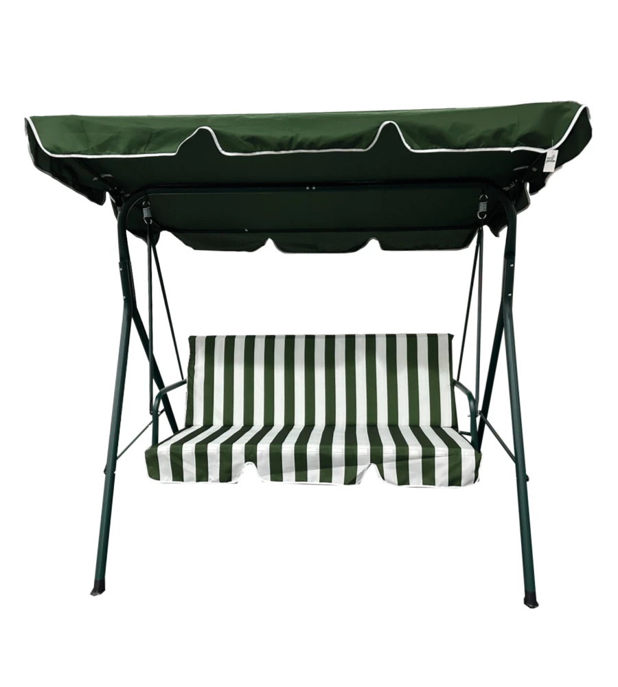 DONDOLO DA GIARDINO 3 POSTI EUROGARDEN "STRIPES" FANTASIA RIGHE VERDI 172X112X152 CM