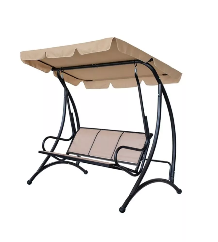 DONDOLO DA GIARDINO 3 POSTI EUROGARDEN "HAWAII" BEIGE 195X115X172 CM