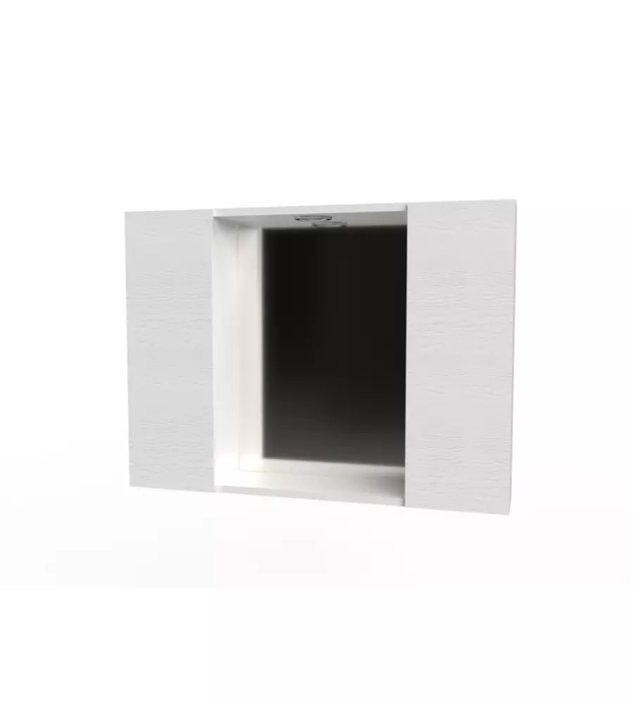 SPECCHIERA CON 2 ANTE E FARETTO LED BIANCO 81X16X60 CM