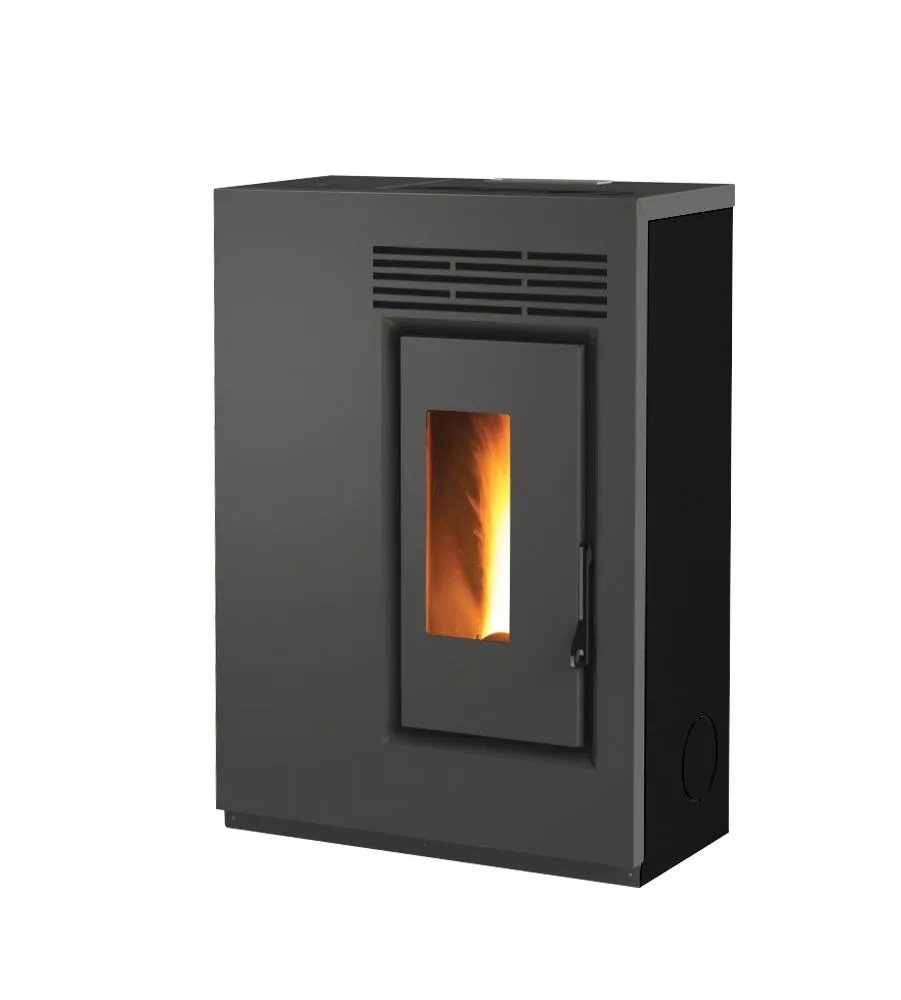 Stufa a pellet slim ventilata Caris "Fiore" nero 5,0 kW