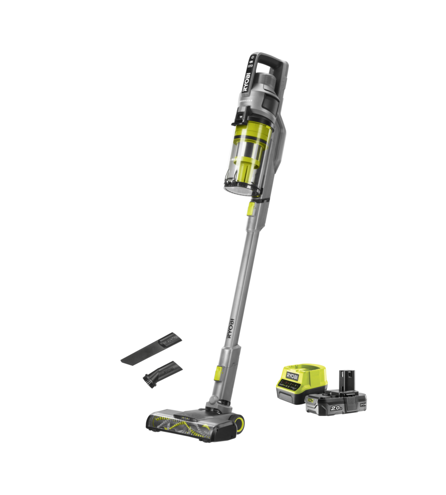 ASPIRAPOLVERE A BATTERIA RYOBI "RSVS18-1C20G" BRUSHLESS CON BATTERIA 18V 2AH