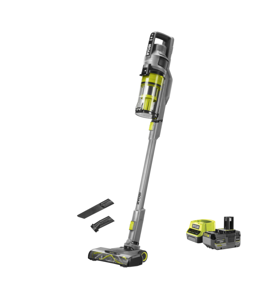 ASPIRAPOLVERE A BATTERIA RYOBI "RSVS18BL-1C40G" BRUSHLESS CON BATTERIA 18V 4AH
