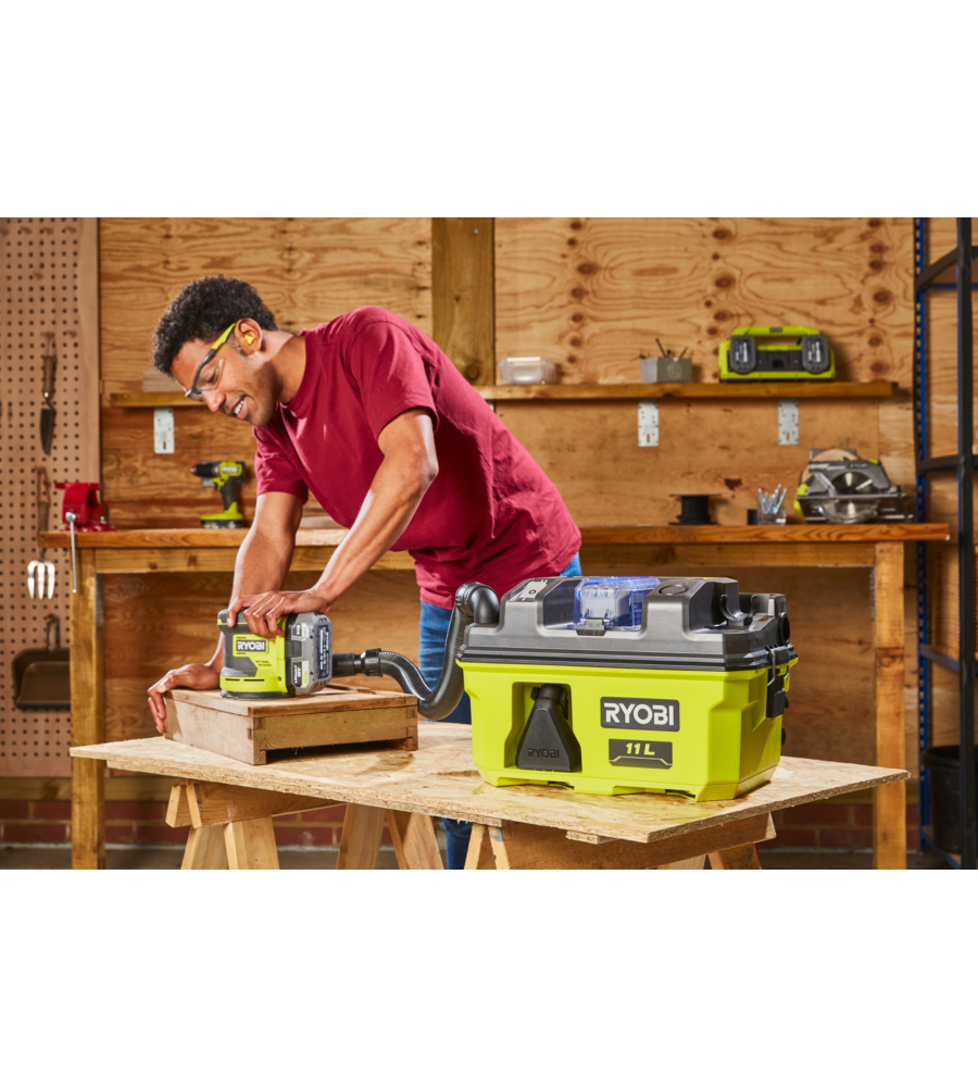 ASPIRATORE PORTATILE A BATTERIA RYOBI "RV1811" SOLO CORPO MACCHINA, 18 V