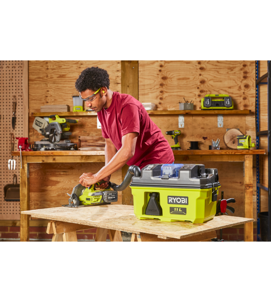 ASPIRATORE PORTATILE A BATTERIA RYOBI "RV1811" SOLO CORPO MACCHINA, 18 V