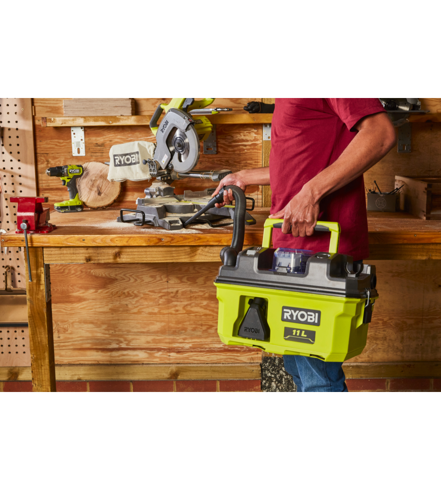 ASPIRATORE PORTATILE A BATTERIA RYOBI "RV1811" SOLO CORPO MACCHINA, 18 V