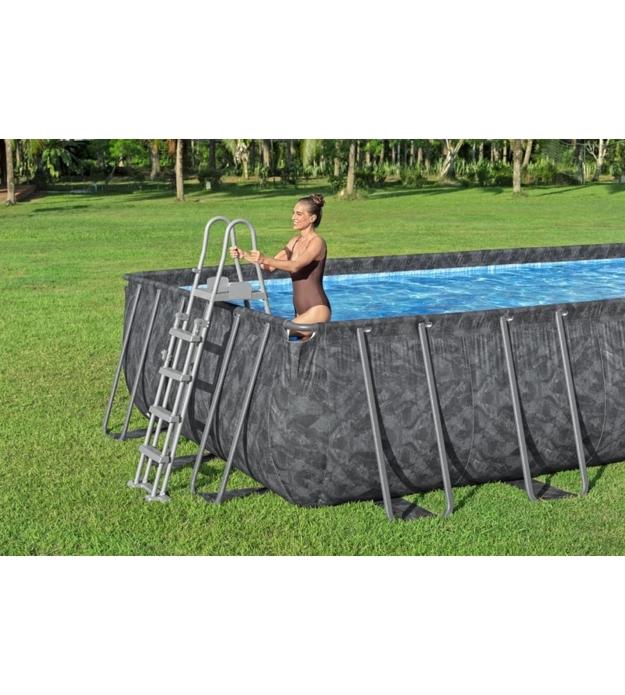 PISCINA FUORI TERRA CON STRUTTURA BESTWAY "APX 365" EFFETTO MARMO SCURO 732X366X132 CM