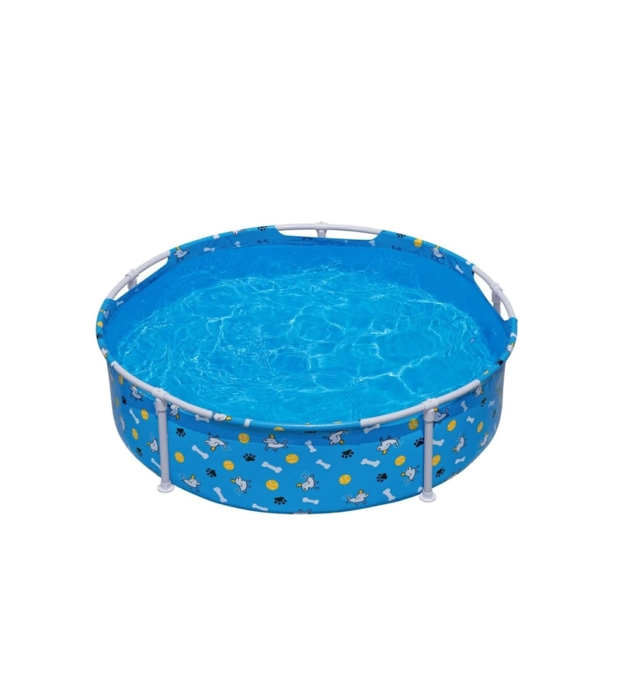 PISCINA FUORI TERRA CON STRUTTURA ROTONDA GIOCO PER CANI BESTWAY "FETCHIN' FUN" BLU 122X122X30,5 CM