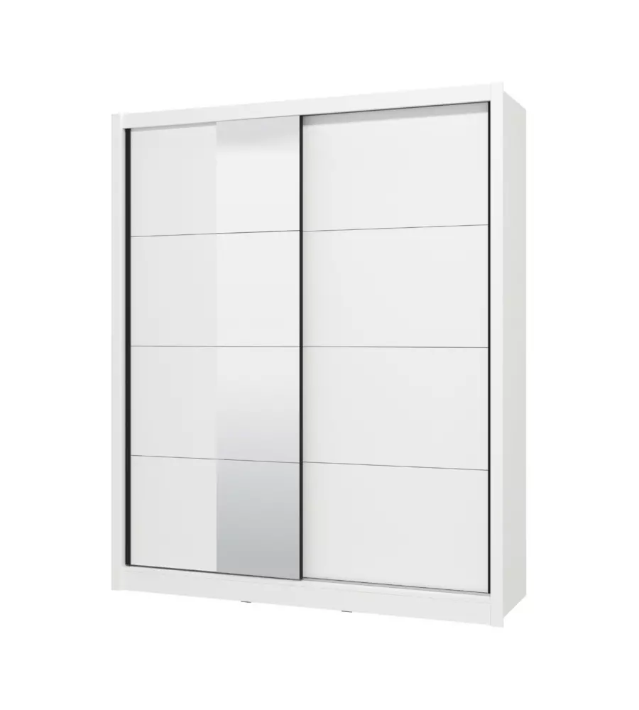 ARMADIO 2 ANTE SCORREVOLI BELLAHOME "ALBA" CON SPECCHIO BIANCO 180X59,8X215,5 CM