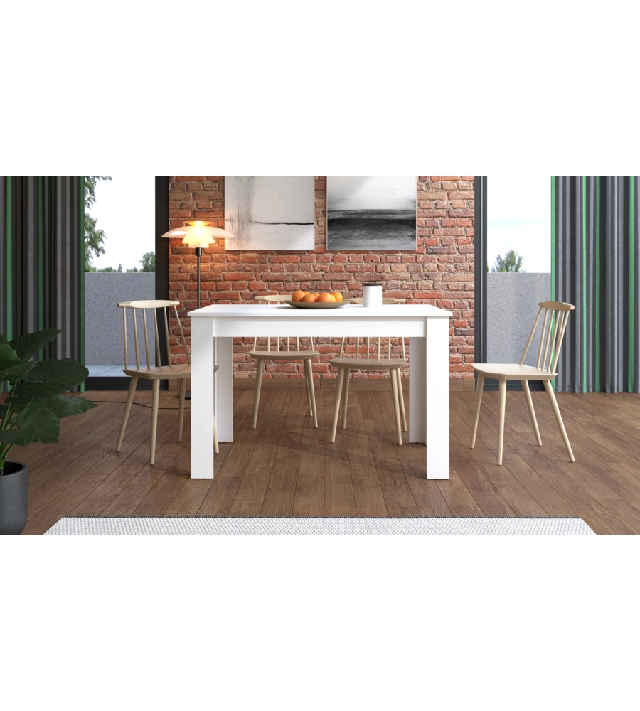 TAVOLO ALLUNGABILE BELLAHOME BIANCO LUCIDO, 120-160X80X76,2 CM