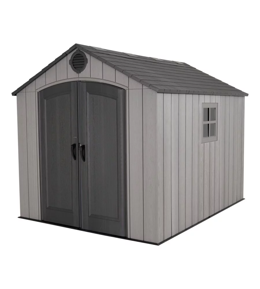 CASETTA DA GIARDINO LIFETIME IN RESINA EFFETTO LEGNO GRIGIO 244X305X241 CM