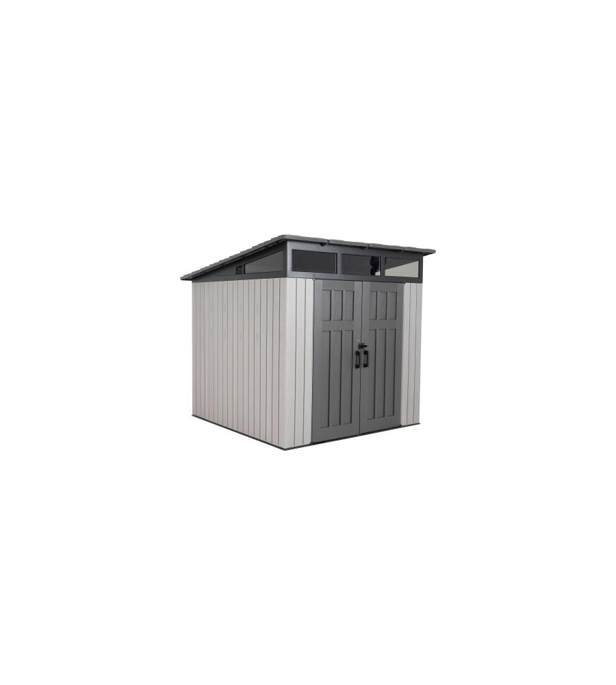 CASETTA DA GIARDINO LIFETIME IN RESINA EFFETTO LEGNO GRIGIO 2,54X2,54X2,37 CM