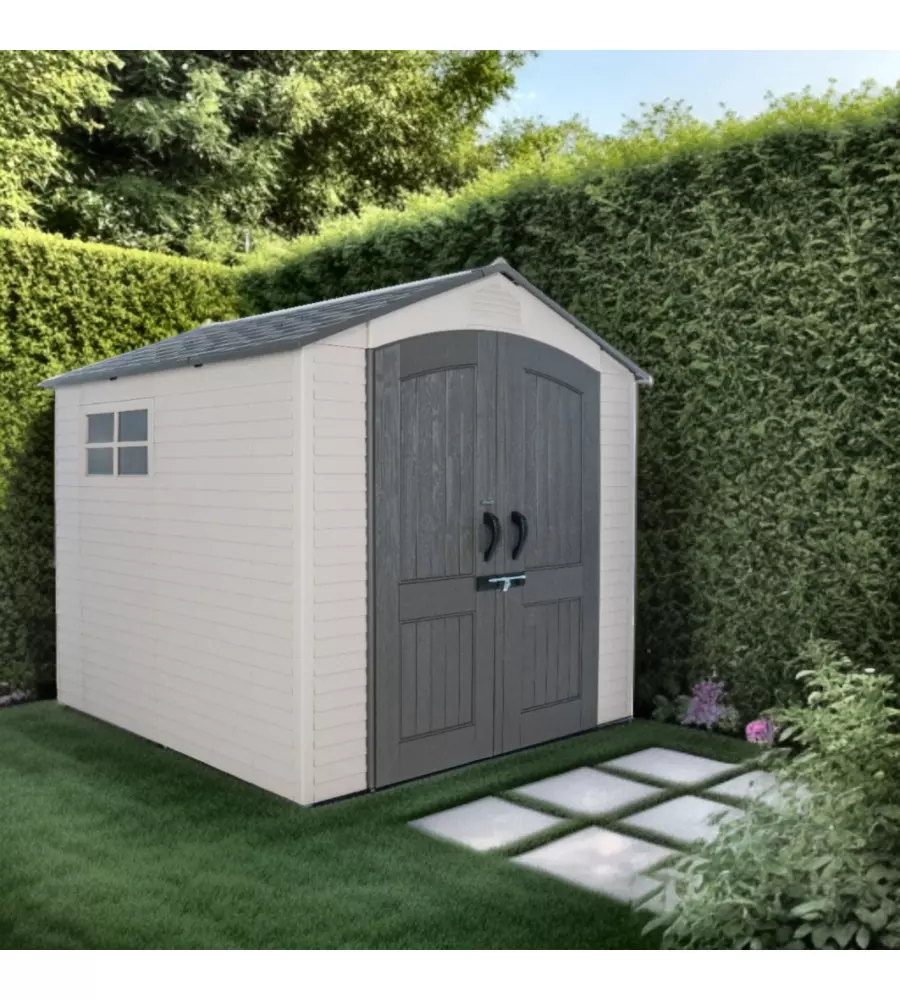 CASETTA DA GIARDINO LIFETIME IN RESINA GRIGIO 214X214X227 CM