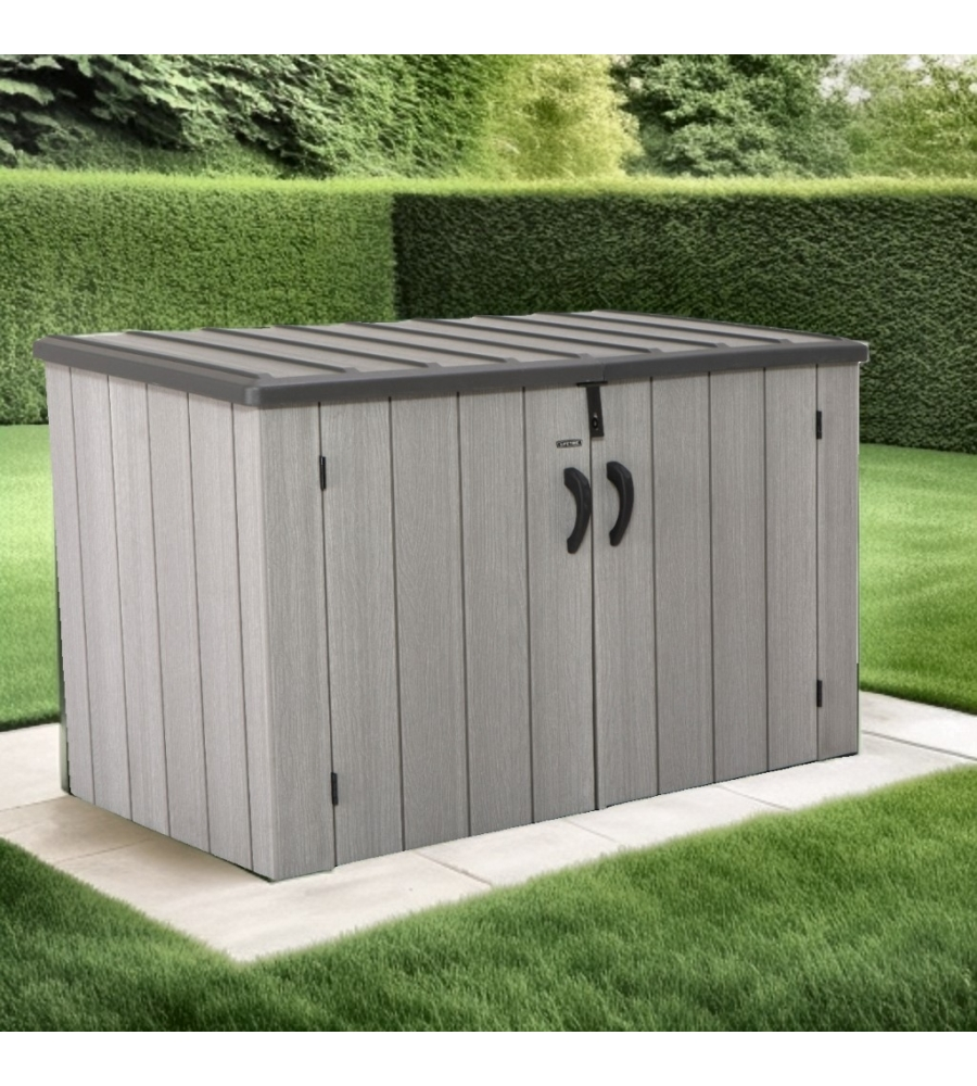 BOX DA GIARDINO LIFETIME IN RESINA GRIGIO 180X97X122 CM