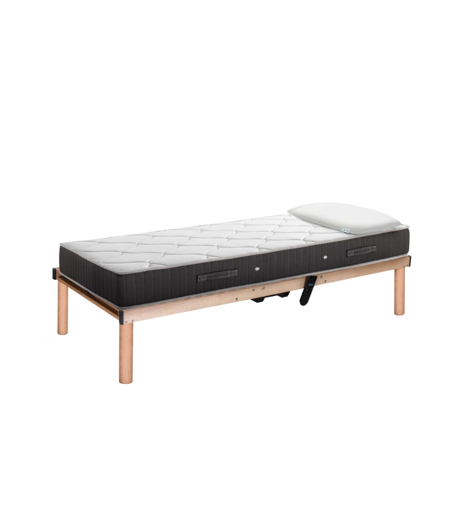 KIT RETE A DOGHE WIRELESS DORMIR CON MATERASSO E GUANCIALE IN MEMORY 190X80 CM
