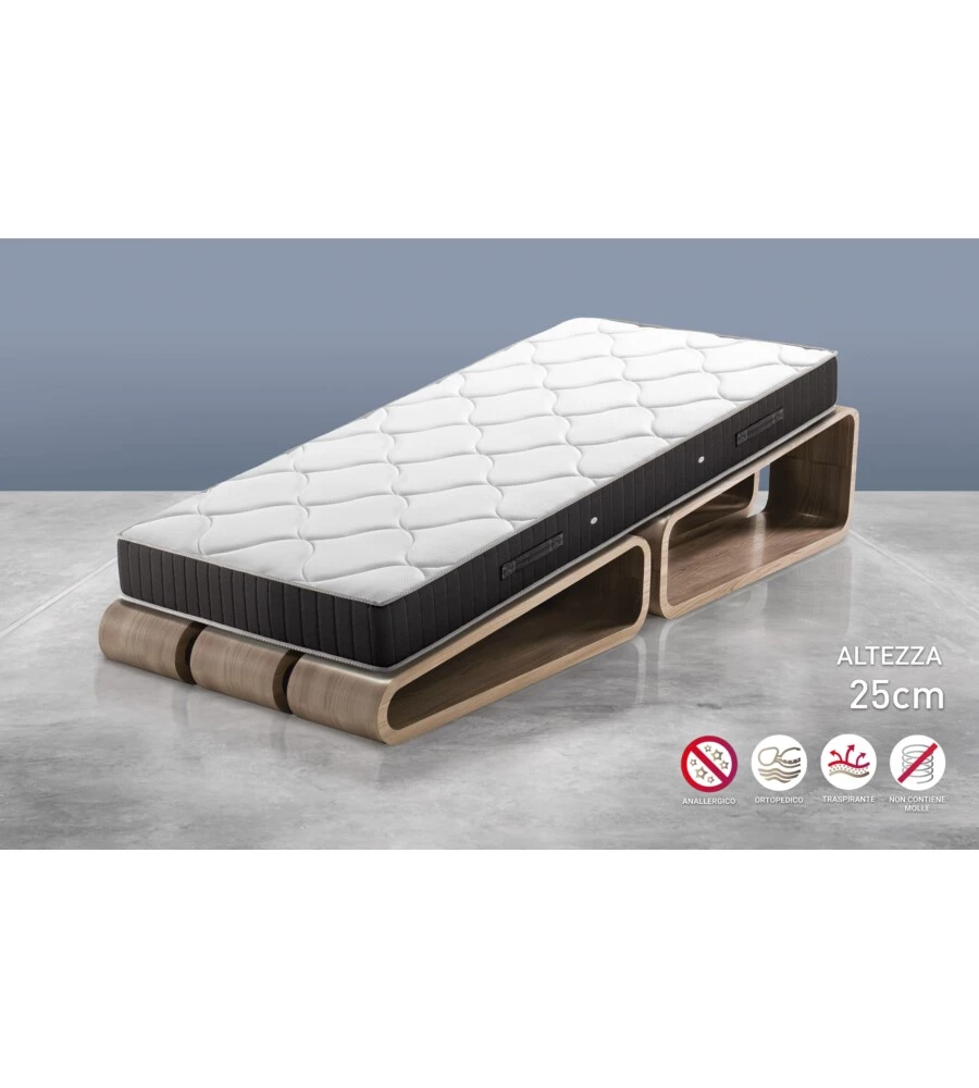 KIT RETE A DOGHE WIRELESS DORMIR CON MATERASSO E GUANCIALE IN MEMORY 190X80 CM