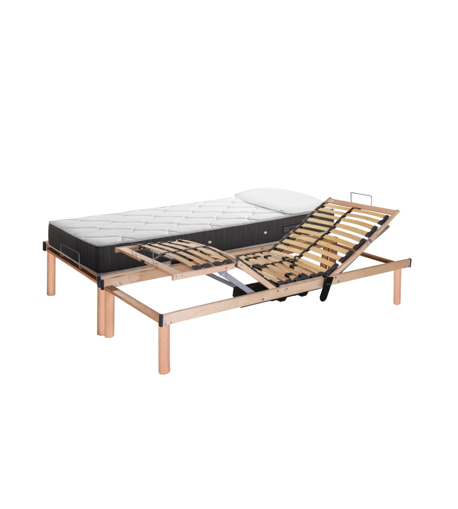 KIT RETE A DOGHE WIRELESS DORMIR CON MATERASSO E GUANCIALE IN MEMORY 190X80 CM