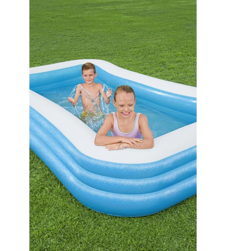 PISCINA GONFIABILE RETTANGOLARE A 3 ANELLI PER BAMBINI BESTWAY 305X183X56 CM