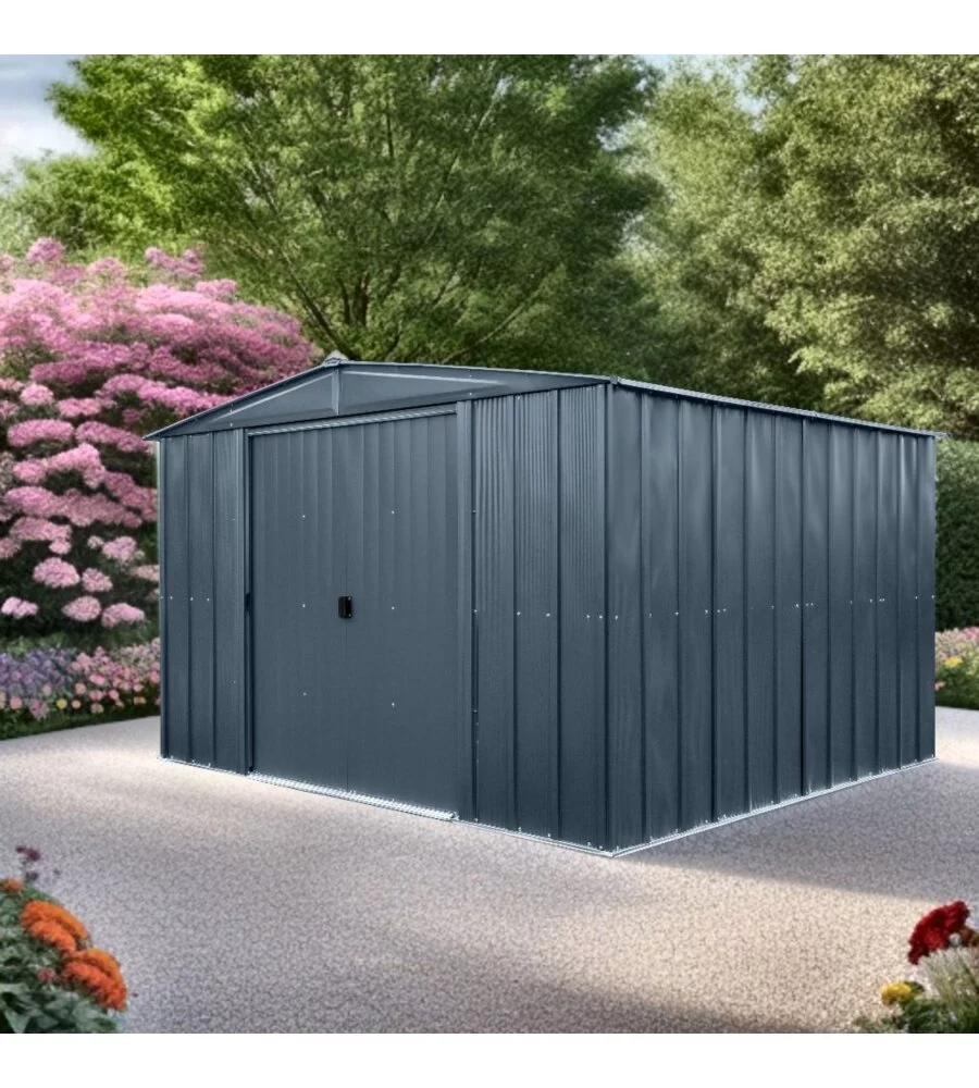 CASETTA DA GIARDINO HABRITA "SPACEMAKER APEX" IN ACCIAIO ZINCATO ANTRACITE 313,1X297,2X197,8 CM