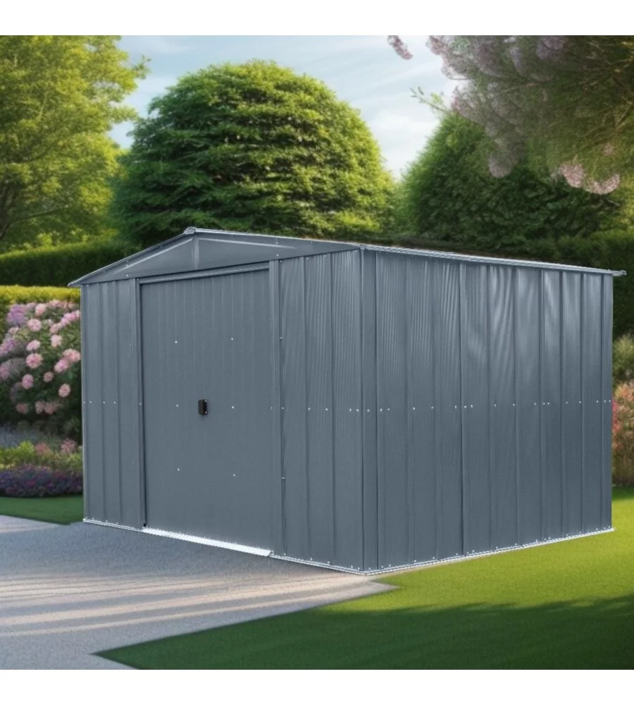 CASETTA DA GIARDINO HABRITA "SPACEMAKER APEX" IN ACCIAIO ZINCATO ANTRACITE  313,1X241,9X197,8 CM