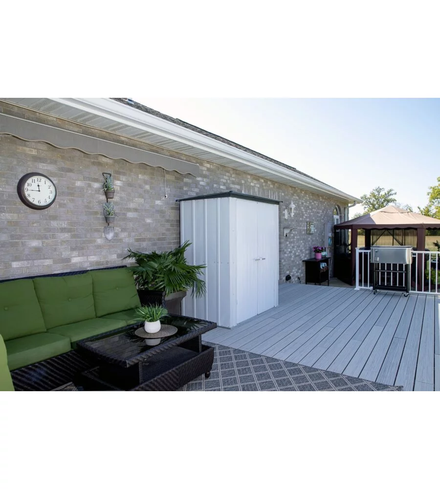 CASETTA DA GIARDINO HABRITA "SPACEMAKER PATIO" IN ACCIAIO ZINCATO GRIGIO 171,5X99,7X188,6 CM