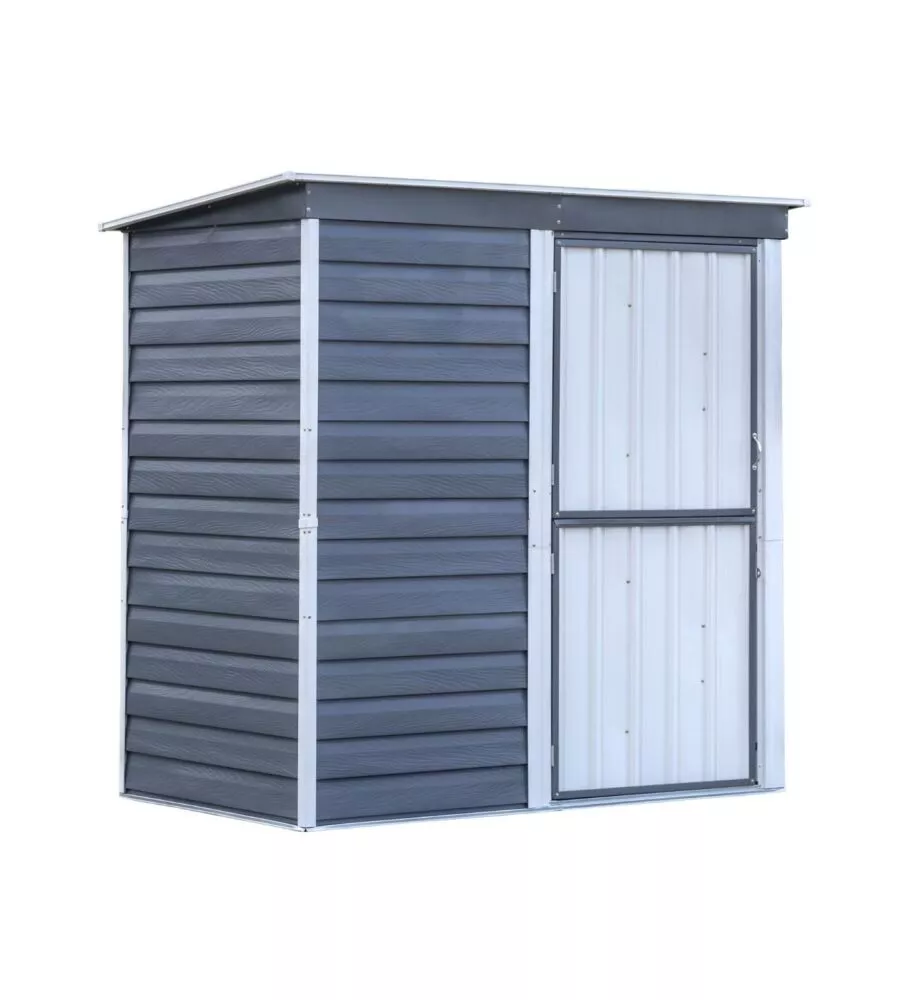CASETTA DA GIARDINO HABRITA "SPACEMAKER SHED" IN ACCIAIO ZINCATO ANTRACITE E PANNA 203,2X161,1X196,4 CM