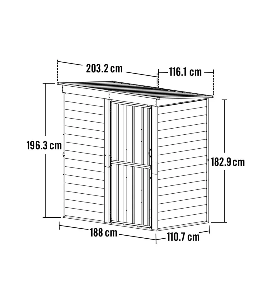 CASETTA DA GIARDINO HABRITA "SPACEMAKER SHED" IN ACCIAIO ZINCATO ANTRACITE E PANNA 203,2X161,1X196,4 CM